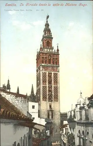 Sevilla Andalucia La Giralda la calle de Mateos Gago Kat. Sevilla 