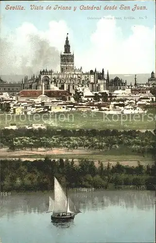 Sevilla Andalucia Triana y Catedral desde San Juan Kat. Sevilla 