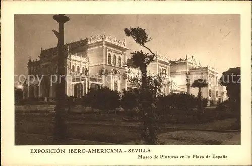 Sevilla Andalucia Exposicion Ibero Americana museo de Pinturas Plaza de Espana Kat. Sevilla 