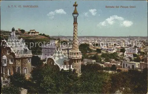 Barcelona Cataluna Entrada del Parque Gueell Kat. Barcelona