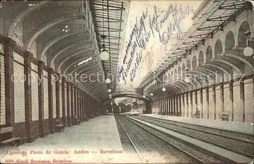 Barcelona Cataluna A peadero Paseo de Gracia Anden Kat. Barcelona