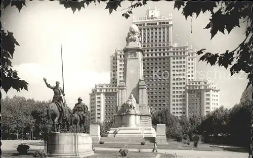 Madrid Spain Plaza de Espana Monumento a Cervantes Kat. Madrid