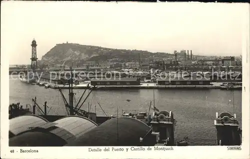 Barcelona Cataluna El Puerto y Castillo de Montjuich Kat. Barcelona