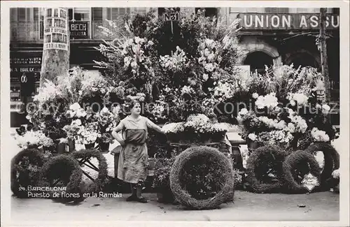 Barcelona Cataluna Pusto de Flores en la Rambla Kat. Barcelona