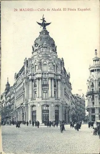 Madrid Spain calle de Alcala` el Fenix Espanol Kat. Madrid