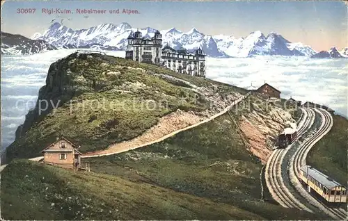 Rigi Kulm Nebelmeer Alpen Bergbahn Kat. Rigi Kulm