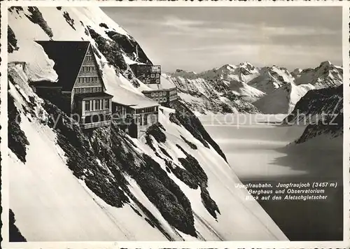 Jungfraubahn Jungfraujoch Berghaus Observatorium Blick Aletschgletscher Kat. Jungfrau