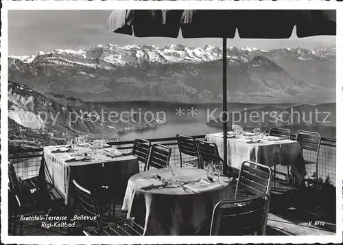 Rigi Kaltbad Bratoefeli Terrasse Bellevue Kat. Rigi Kaltbad