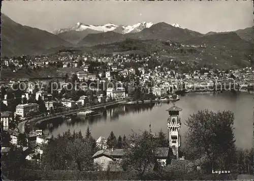 Lugano TI Ortsansicht Alpen Kat. Lugano