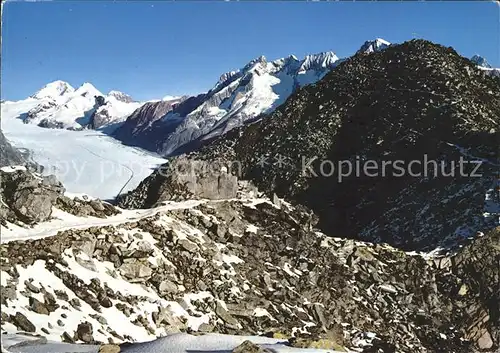 Aletschgletscher mit Eggis und Schoenbuehlhorn Moench Eiger Kat. Aletsch Grosser