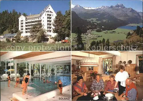 Sils Maria Graubuenden Clubhotel Schweizerhof Hallenbad Gastraum Kat. Sils Maria