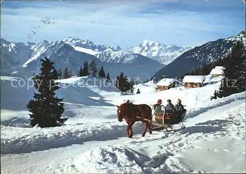 Riederalp Bettmeralp Matterhorn Weisshorn Pferdeschlitten Kat. Riederalp