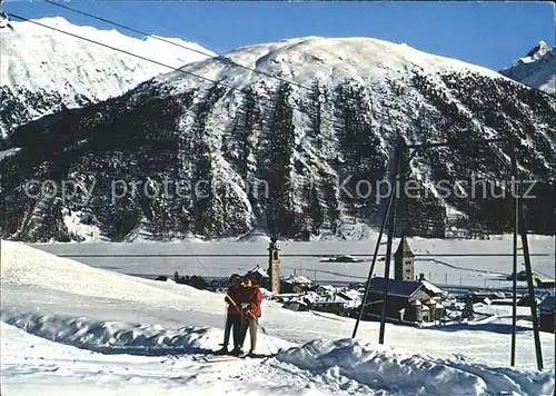 Samedan Panorama Kirche Schlepplift Kat. Samedan