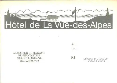Les Loges Val de Ruz Hotel de la Vue des Alpes Kat. Les Loges