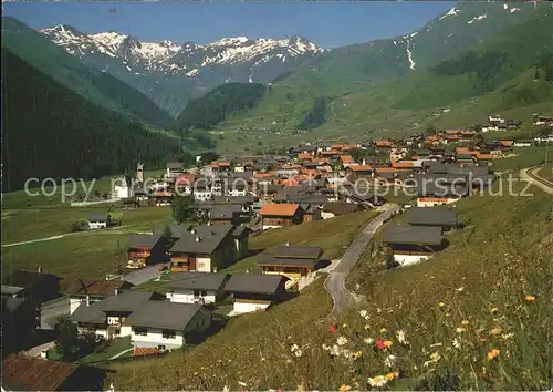 Sedrun mit Oberalp Pass und Piz Badus Kat. Sedrun
