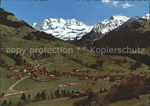 Reichenbach Kandertal BE mit Scharnachtal Bluemlisalp Bachfluh und Aermighorn Kat. Reichenbach Kandertal