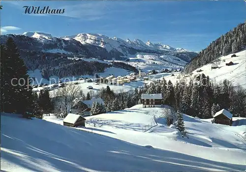 Wildhaus SG mit Bodenweidli und Churfirsten Kat. Wildhaus Lisighaus