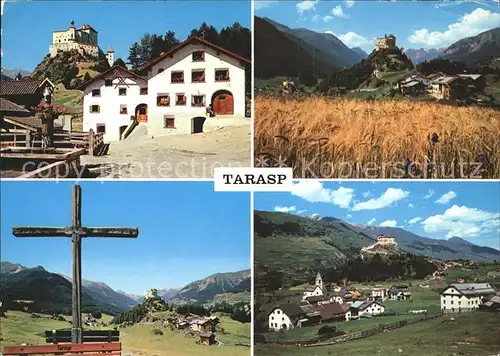 Tarasp Orts und Teilansichten Wegekreuz Kat. Tarasp