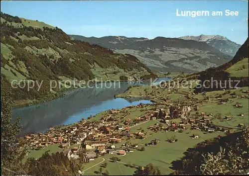 Lungern Fliegeraufnahme mit Pilatus Kat. Lungern