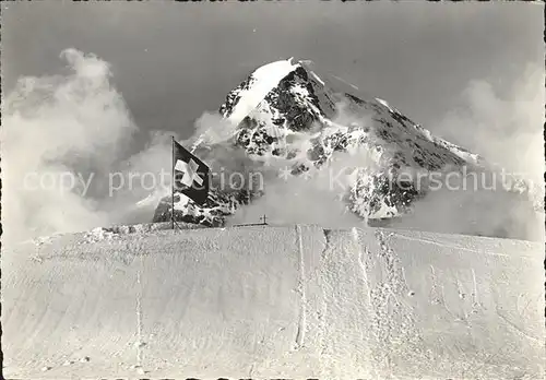 Jungfraujoch mit Moench Kat. Jungfrau