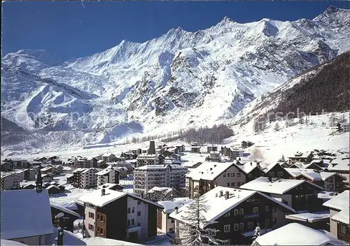 Saas Fee mit Alphubel Taeschhorn Dom Kat. Saas Fee