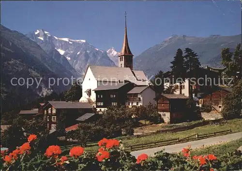 Ernen mit Wannenhorn Finsteraarhorn Kat. Ernen