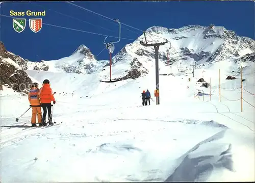 Saas Grund Skilift Kreuzboden Fletschhorn Lagginhorn Kat. Saas Grund