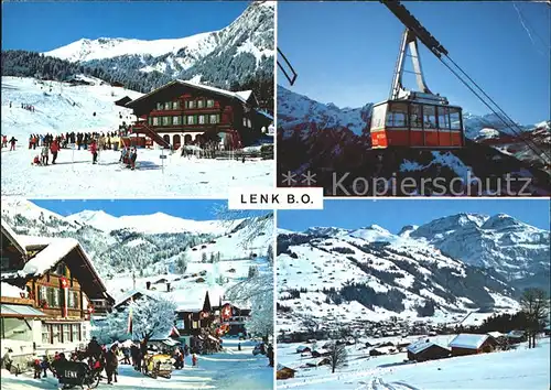 Lenk Simmental Seilbahn Pferdeschlitten Kat. Lenk Simmental