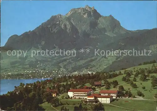 Kastanienbaum Kurhaus St. Chrischona mit Pilatus Vierwaldstaettersee Kat. Kastanienbaum