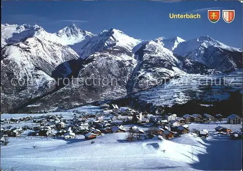 Unterbaech Fliegeraufnahme mit Bietschhorn Kat. Unterbaech