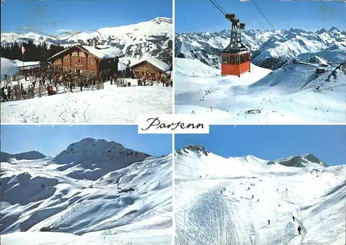 Parsenn Skihaus Schwendi Seilbahn Skipisten Kat. Parsennfurgga