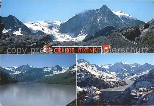 La Grande Dixence Gletscher See Alpenpanorama Kat. Heremence