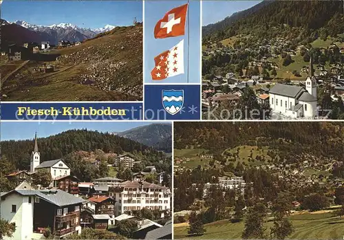 Fiesch Kuehboden Orts und Teilansichten Kat. Fiesch