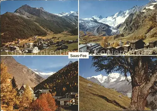 Saas Fee Panorama Ortsansichten Kat. Saas Fee