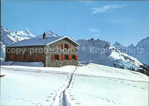 St Luc Cabane Bella Tola Weisshorn Diablons Zinalrothorn Kat. St Luc