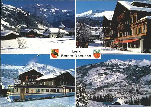 Lenk Simmental Dorfpartie Strassenbahn Totalansicht Kat. Lenk Simmental