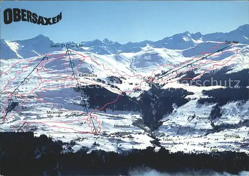 Obersaxen GR Skigebiet vom Stein und Sez Ner / Obersaxen /Bz. Surselva