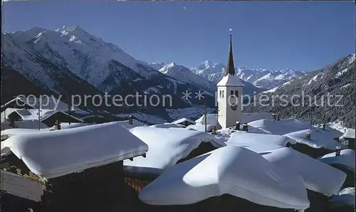 Bellwald Winteridyll mit Weisshorn Kat. Bellwald