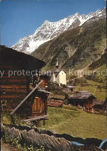 Eisten im Loetschental mit Lonzahoerner und Breithorn Kat. Eisten