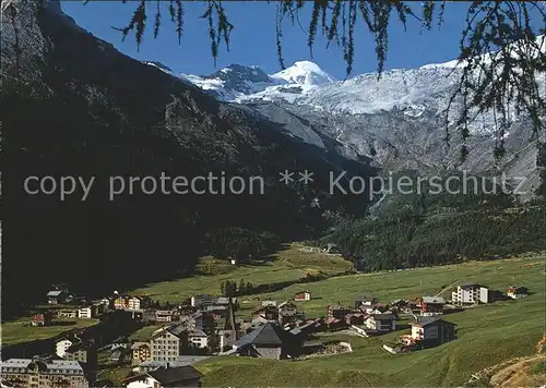 Saas Fee Luftseilbahn Felskinn mit Allalinhorn Kat. Saas Fee