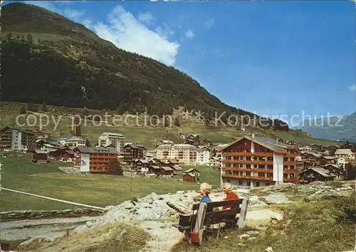 Saas Fee Ortsblick Ruhebank Kat. Saas Fee