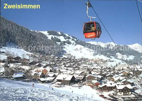 Zweisimmen Panorama Gondelbahn Rinderberg Kat. Zweisimmen