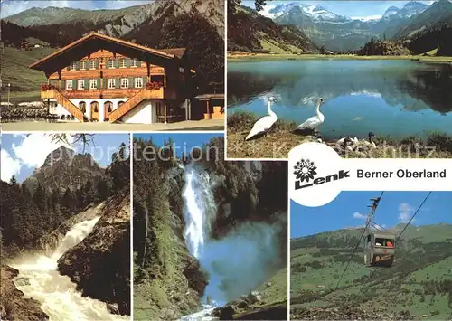 Lenk Simmental Gasthof Seepanorama Wasserfall Gondelbahn Kat. Lenk Simmental