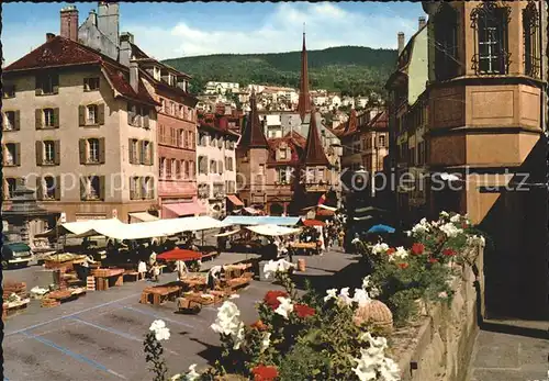 Neuchatel NE Marktplatz Markttag / Neuchatel /Bz. NeuchÃ¢tel