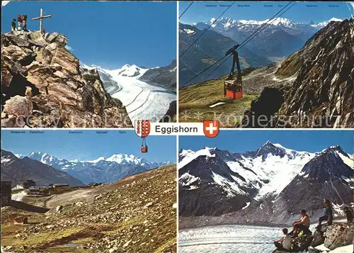 Eggishorn Jungfraugebiet Kuehboden Walliseralpen Gondelbahn Aletschhorn Kat. Eggishorn