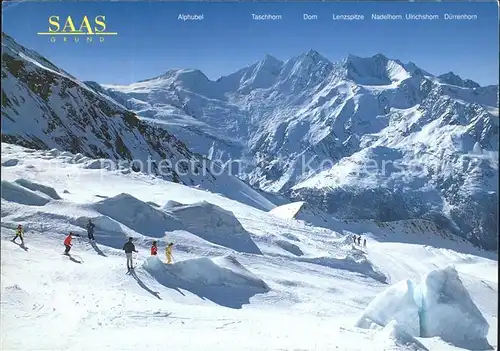 Saas Grund Skigebiet Gletscherbahn Triftgletscher Kat. Saas Grund
