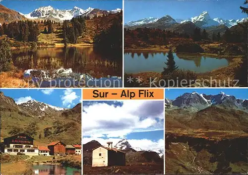 Alp Flix Sur Lai Neir mit Piz d`Err Berghotel Piz Platta Kat. Sur