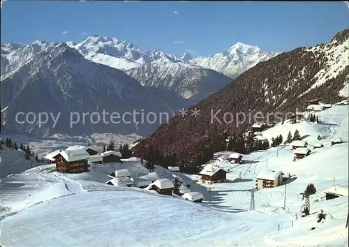 Riederalp mit Alphubel Dom Matterhorn Weisshorn Kat. Riederalp