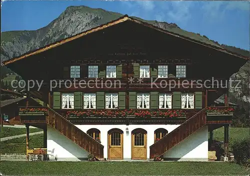 Lenk Simmental Altes Simmentaler Haus Kat. Lenk Simmental