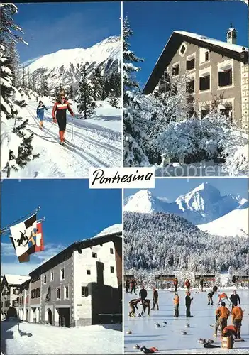 Pontresina Langlauf Eisbahn Kat. Pontresina